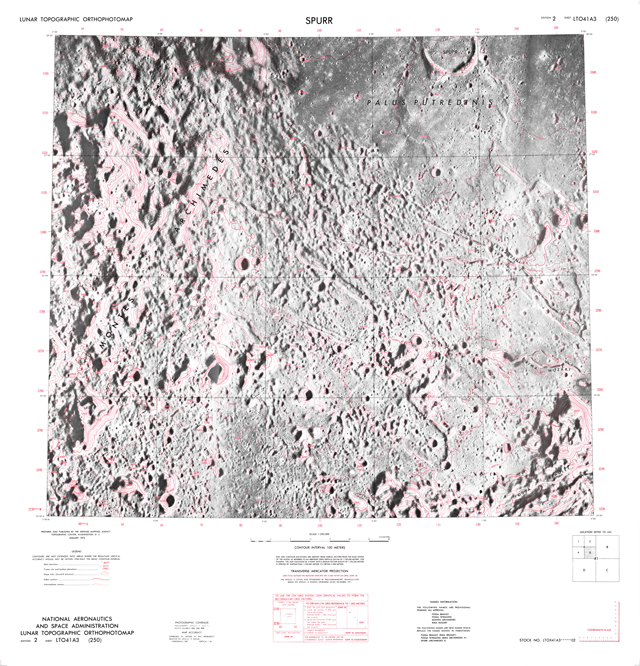 Lunar Topographic Orthophotomap - Spurr