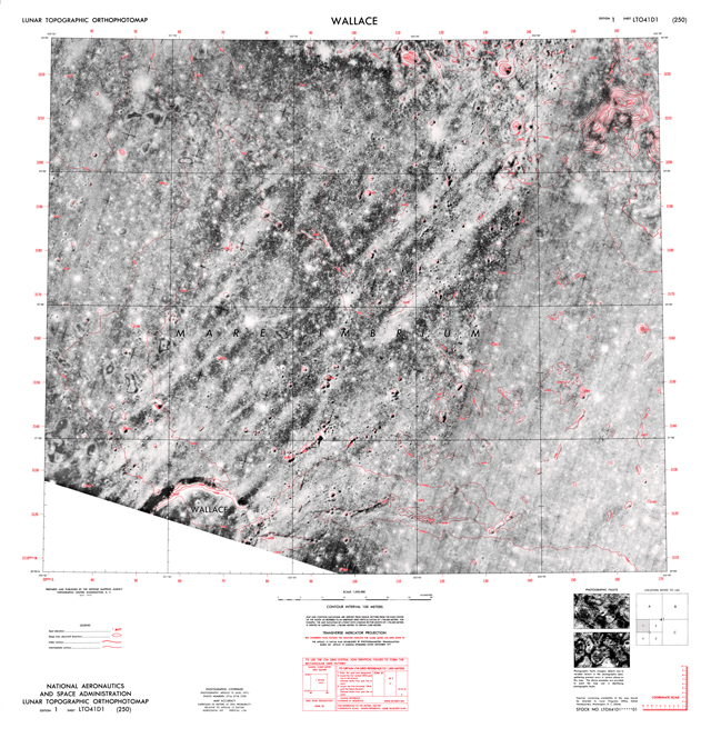 Lunar Topographic Orthophotomap - Wallace
