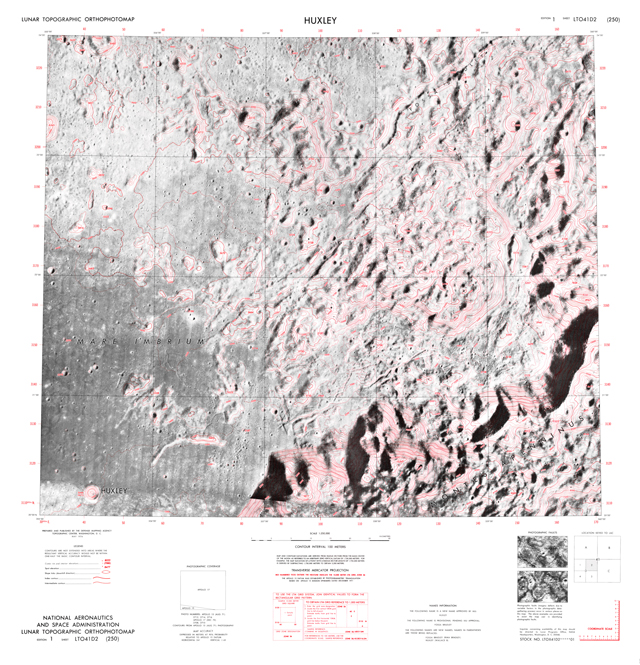 Lunar Topographic Orthophotomap - Huxley