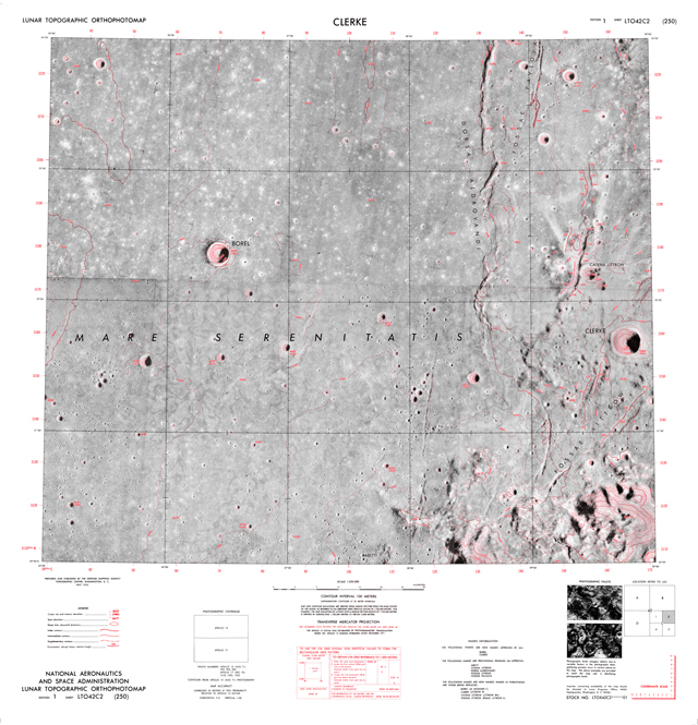 Lunar Topographic Orthophotomap - Clerke