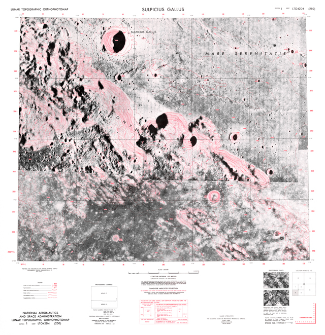 Lunar Topographic Orthophotomap - Sulpicius Gallus