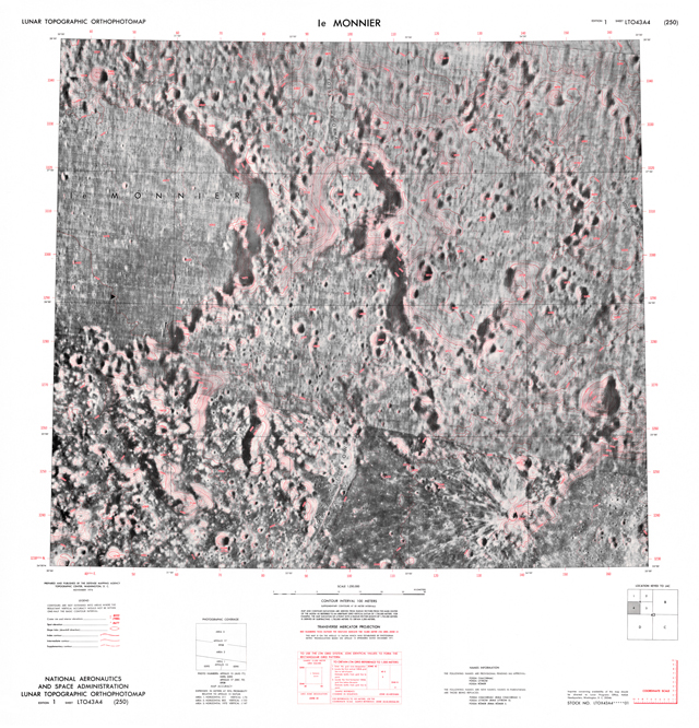 Lunar Topographic Orthophotomap - le Monnier