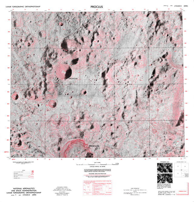 Lunar Topographic Orthophotomap - Proclus