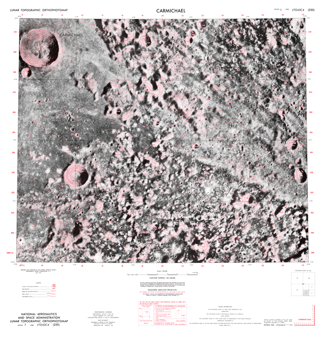 Lunar Topographic Orthophotomap - Carmichael