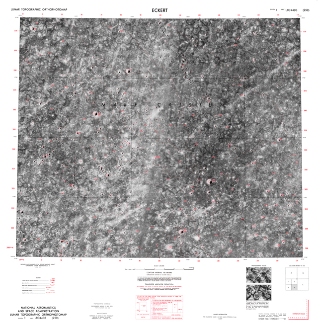 Lunar Topographic Orthophotomap - Eckert
