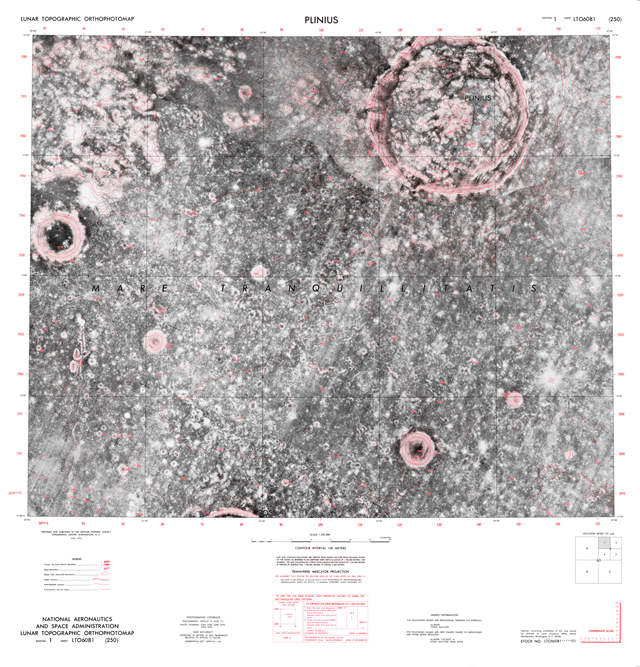 Lunar Topographic Orthophotomap - Plinius