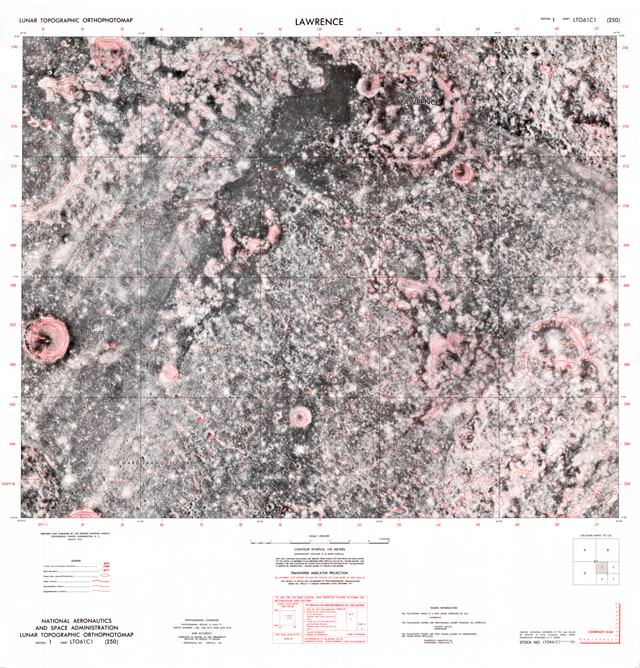 Lunar Topographic Orthophotomap - Lawrence