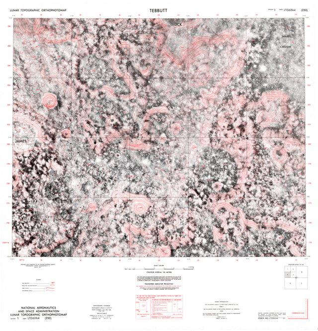 Lunar Topographic Orthophotomap - Tebbutt