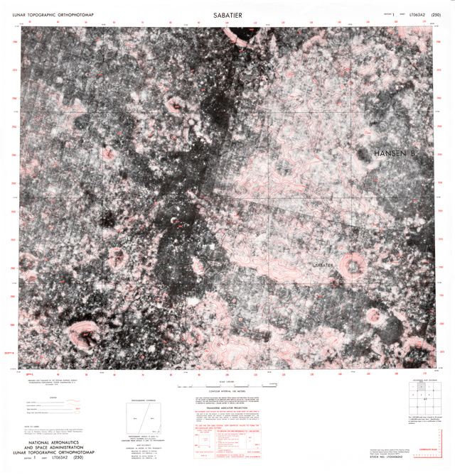 Lunar Topographic Orthophotomap - Sabatier