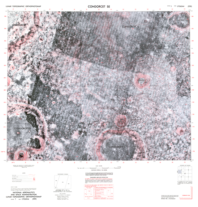 Lunar Topographic Orthophotomap - Condorcet SE
