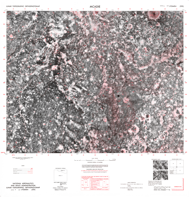 Lunar Topographic Orthophotomap - Mcadie