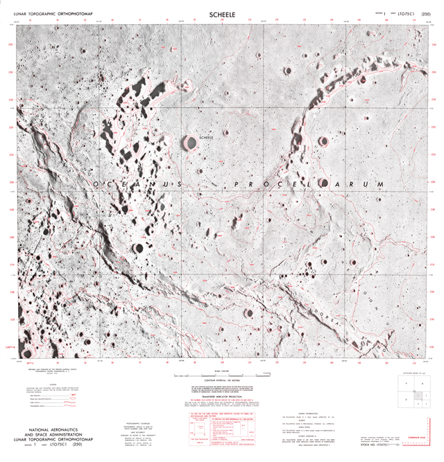 Lunar Topographic Orthophotomap - Scheele
