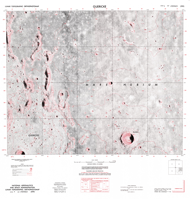 Lunar Topographic Orthophotomap - Guericke