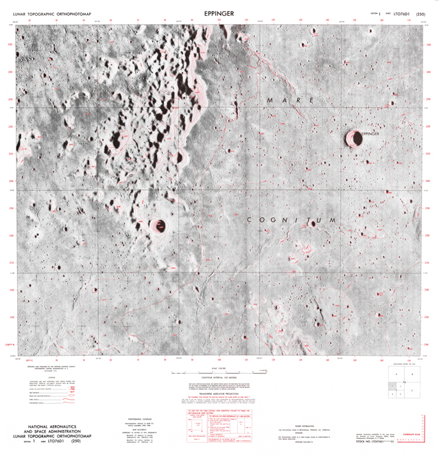 Lunar Topographic Orthophotomap - Eppinger