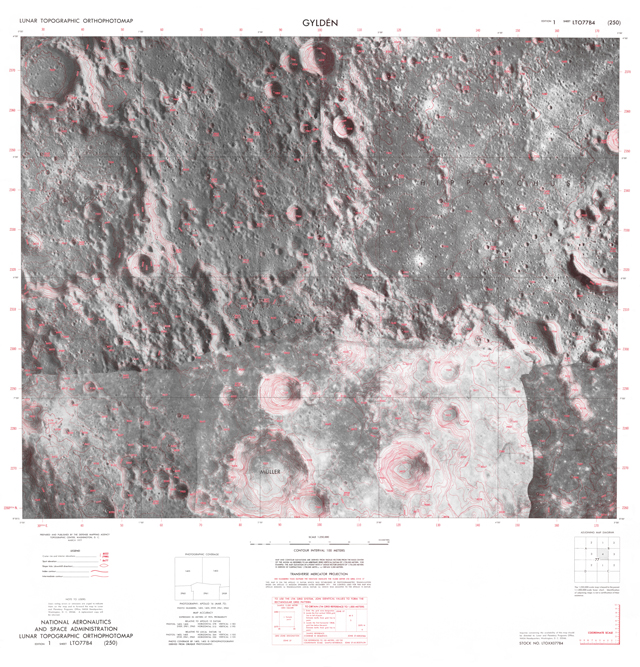 Lunar Topographic Orthophotomap - Gylden (Gyldén)