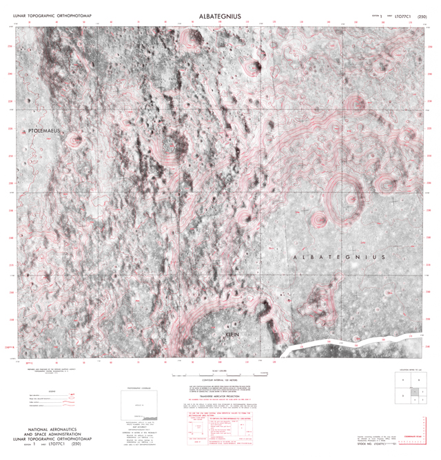 Lunar Topographic Orthophotomap - Albategnius