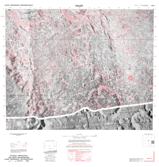 Lunar Topographic Orthophotomap - Halley