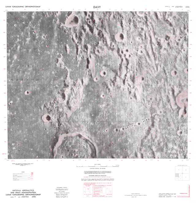Lunar Topographic Orthophotomap - Davy