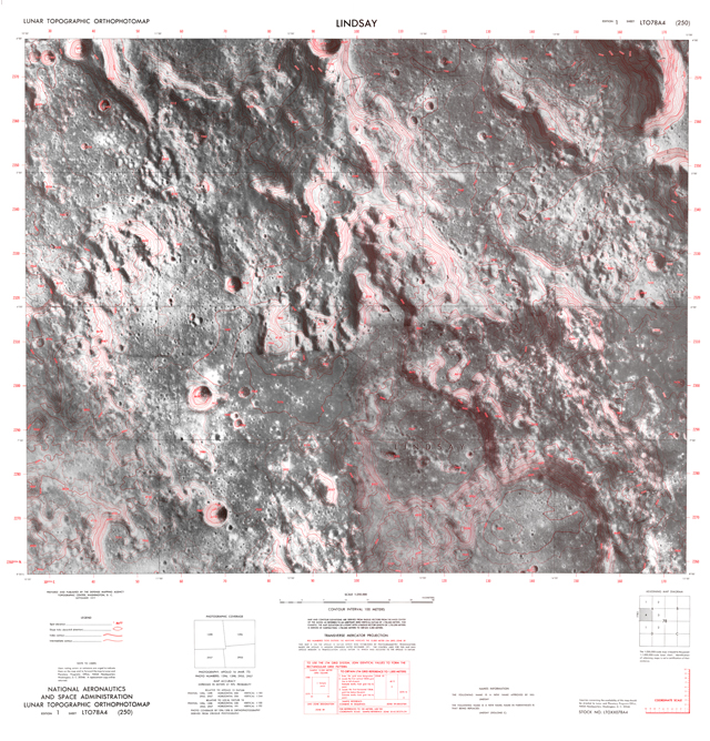 Lunar Topographic Orthophotomap - Lindsay