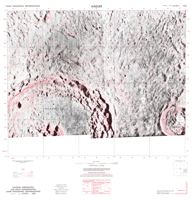 Lunar Topographic Orthophotomap - Madler (Mädler)
