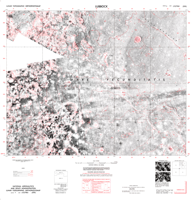 Lunar Topographic Orthophotomap - Lubbock