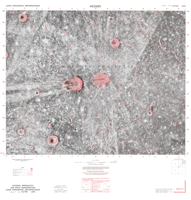 Lunar Topographic Orthophotomap - Messier
