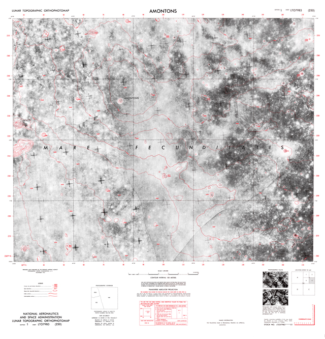 Lunar Topographic Orthophotomap - Amontons
