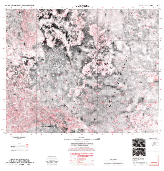 Lunar Topographic Orthophotomap - Gutenberg