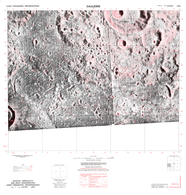 Lunar Topographic Orthophotomap - Daguerre