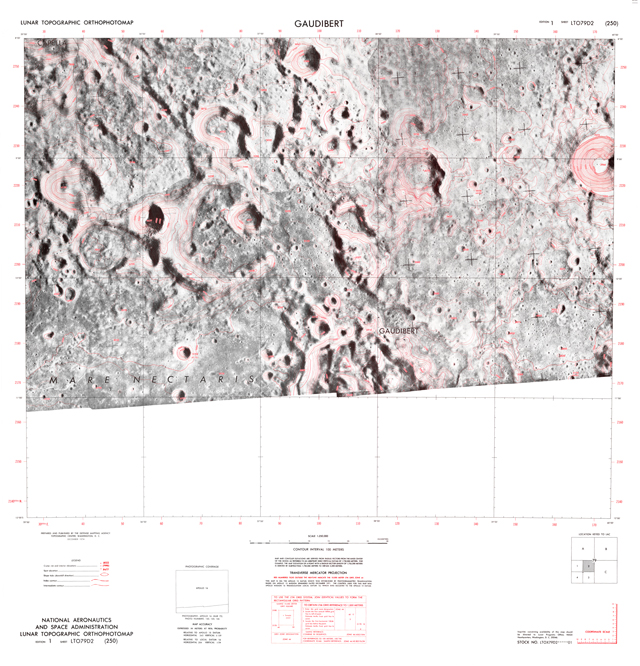 Lunar Topographic Orthophotomap - Gaudibert