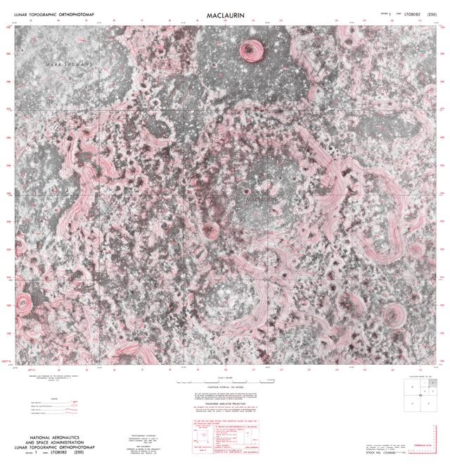 Lunar Topographic Orthophotomap - Maclaurin
