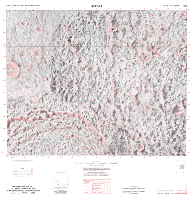 Lunar Topographic Orthophotomap - Acosta Negatives Set