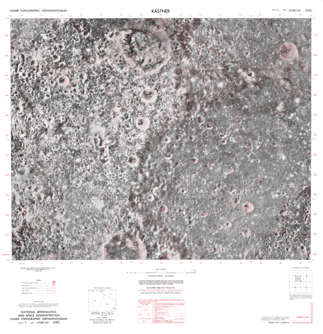 Lunar Topographic Orthophotomap - Kastner (Kästner)