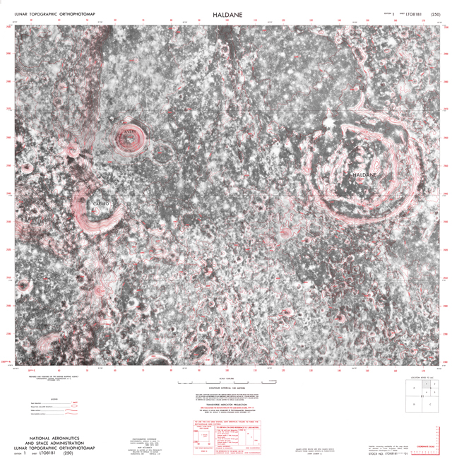 Lunar Topographic Orthophotomap - Haldane