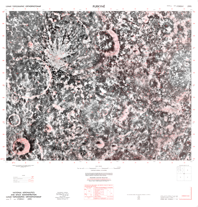 Lunar Topographic Orthophotomap - Purkyne (Purkynĕ)
