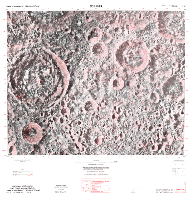 Lunar Topographic Orthophotomap - Brunner