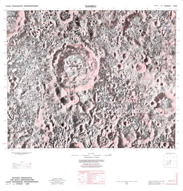 Lunar Topographic Orthophotomap - Ganskij