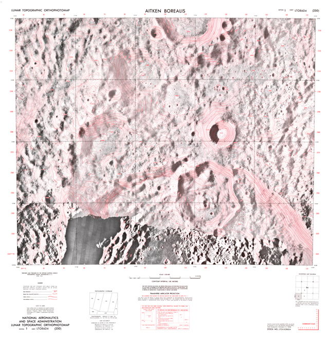 Lunar Topographic Orthophotomap - Aitken Borealis