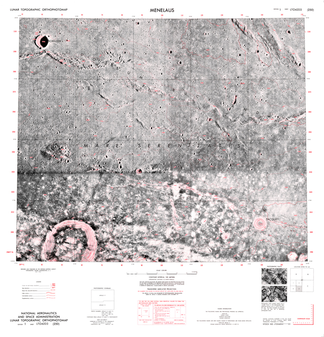 Lunar Topographic Orthophotomap - Menelaus