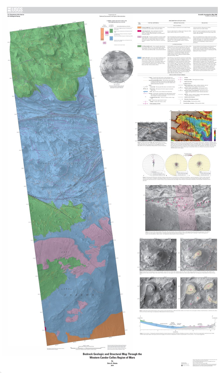 Bedrock Geologic and Structural Map Through the Western Candor Colles Region of Mars